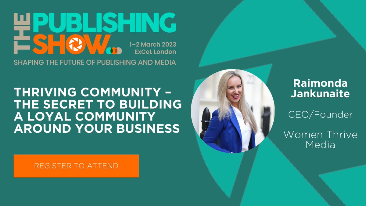 We are delighted to welcome <a href="/RaimondaJan/">Raimonda Jan</a> as a speaker for The Publishing Show 2023! Raimonda will be sharing her 5 secrets to building a global community and brand loyalty with a global audience. Looking forward to it already! <a href="/WomenInBusines8/">Women in Business</a>