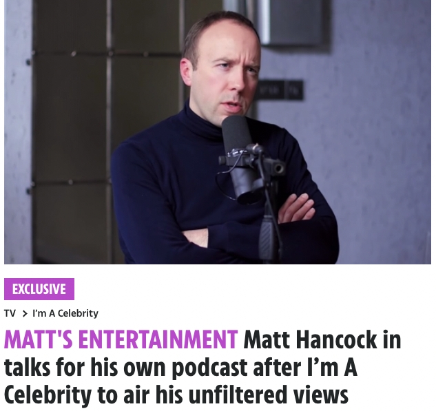 RestIsPolitics's tweet photo. Uh oh... MATT HANCOCK: THE PODCAST

@campbellclaret and @RoryStewartUK - there's a new kid on the block 😳

Listen to today's episode here:
Apple https://t.co/NSXhBmPN1R
Spotify https://t.co/CcZ0JJLm09
Other apps https://t.co/ESg7UXv3Xh https://t.co/XnN1fUvurE