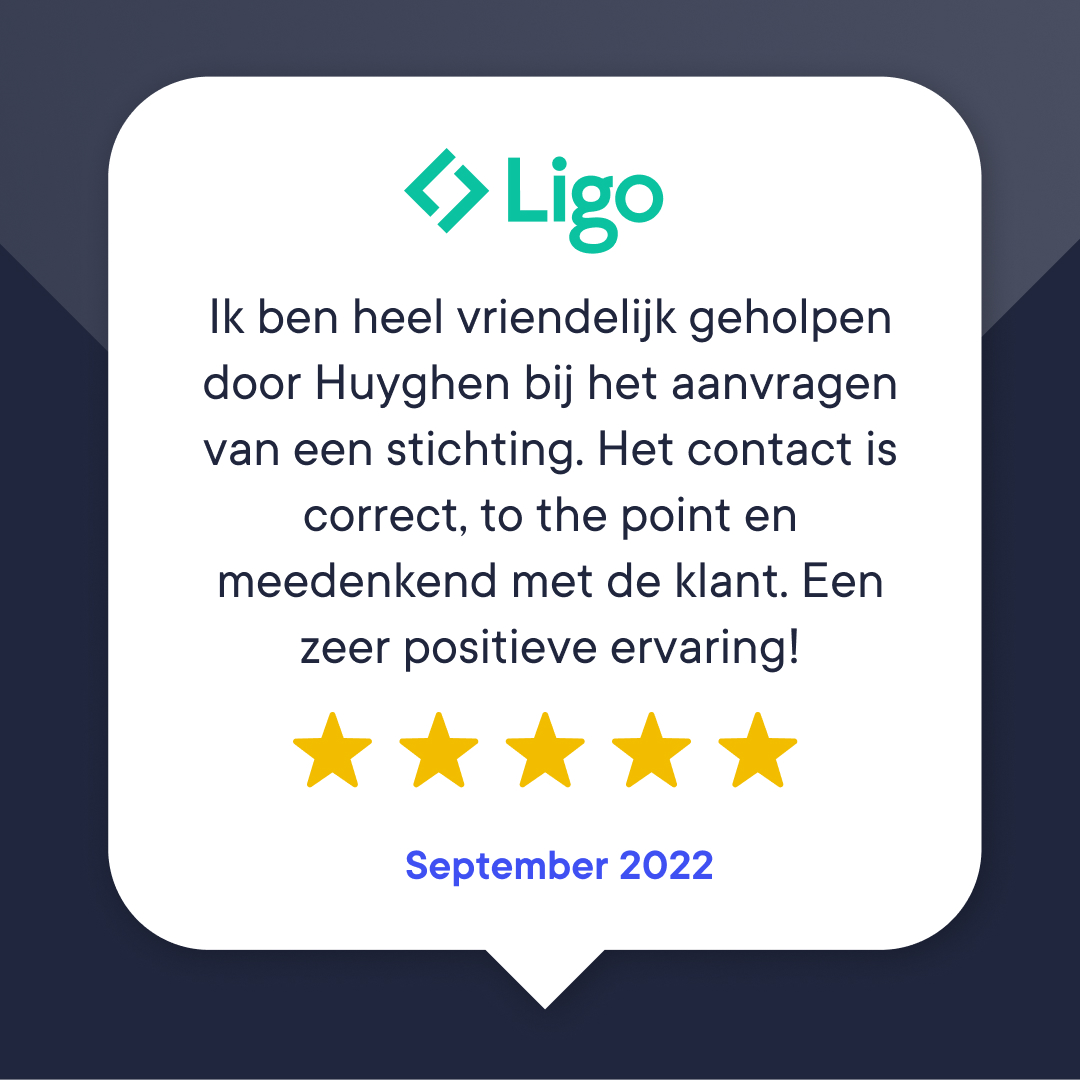 ⭐⭐⭐⭐⭐

Het oprichten van een stichting of een bedrijf kan soms best ingewikkeld zijn. Ons team van legal consultants staat daarom 7 dagen per week klaar om je hierbij te helpen. 

Start nu bij Ligo met jouw stichting of bedrijf👇
ligo.nl
