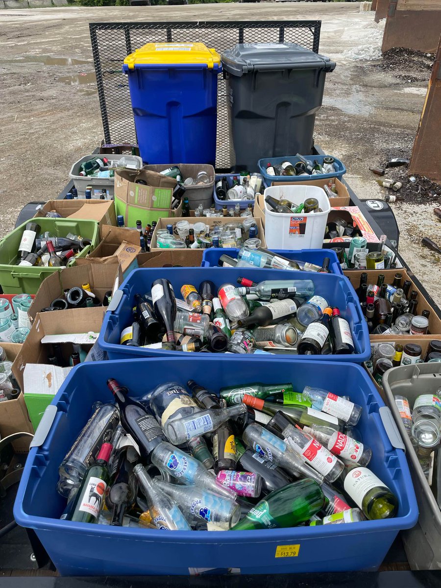 Here's to Cheers To Recycling! They collect glass in Cobb County, GA, servicing homes and small businesses, and bring it to our College Park facility for processing! Pictured here: the owner of Cheers to Recycling, Jamey Moran, and SMI glass warrior, Allen Harrington.