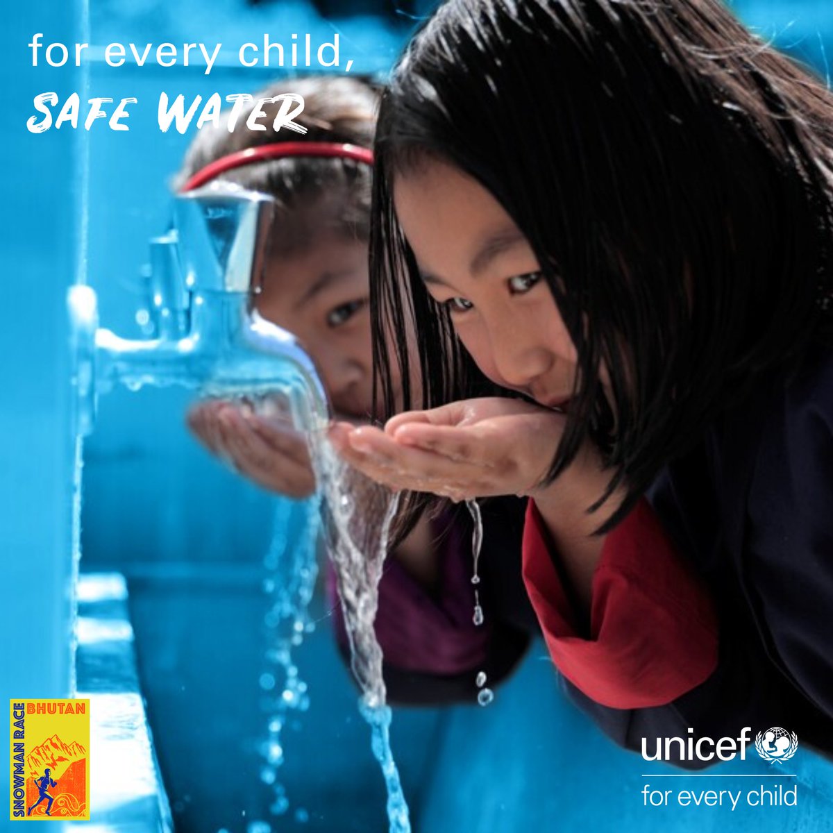 UNICEFBhutan's tweet photo. Millions of children are exposed to severe water scarcity, caused by the escalating climate crisis.

At #COP27, world leaders must commit to protect the services children and young people rely on and prioritize them in all climate investments.

#ForEveryChild 
 #snowmanrace https://t.co/adq7MFbyBf