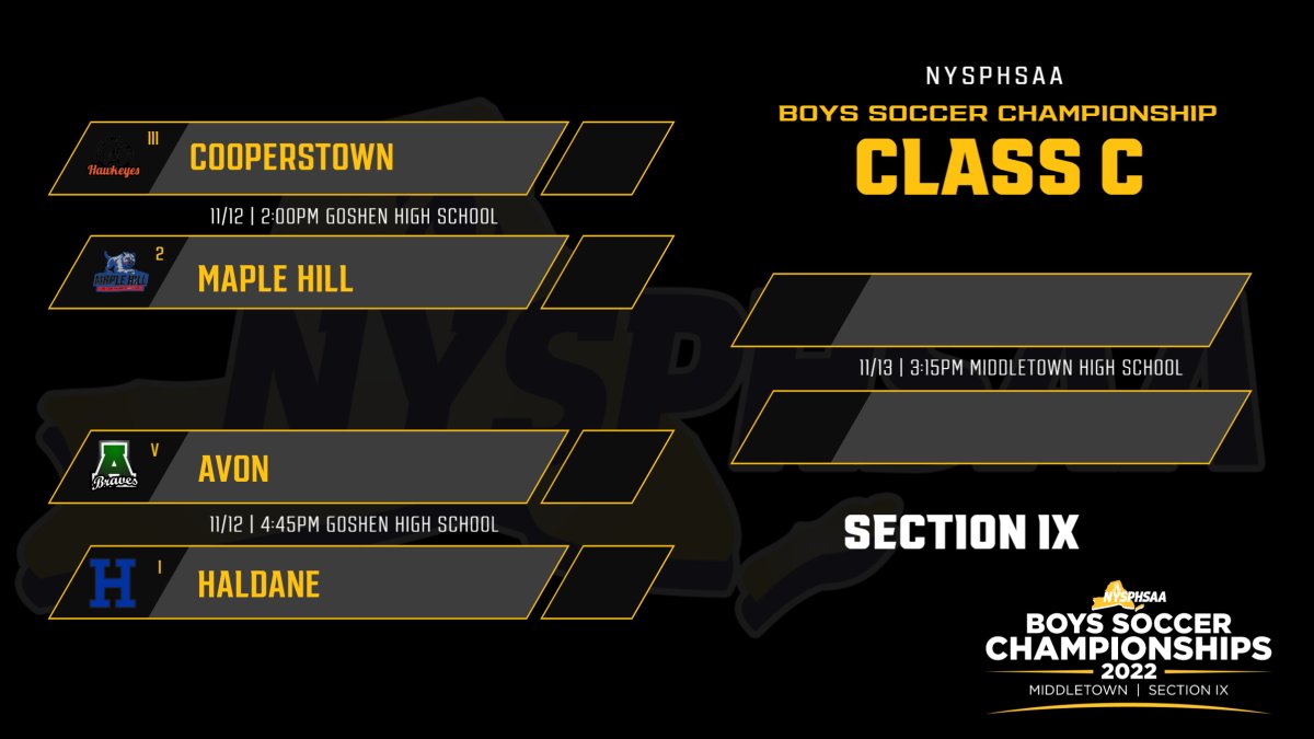 NYSPHSAA's tweet image. Twenty teams. Five Championships. Who's taking home the titles this weekend in Section IX?

Come see the best boys soccer teams in the state on the pitch at Middletown, Goshen and Monroe-Woodbury.

Get your tickets here:
ow.ly/l3Qg50LvEtT