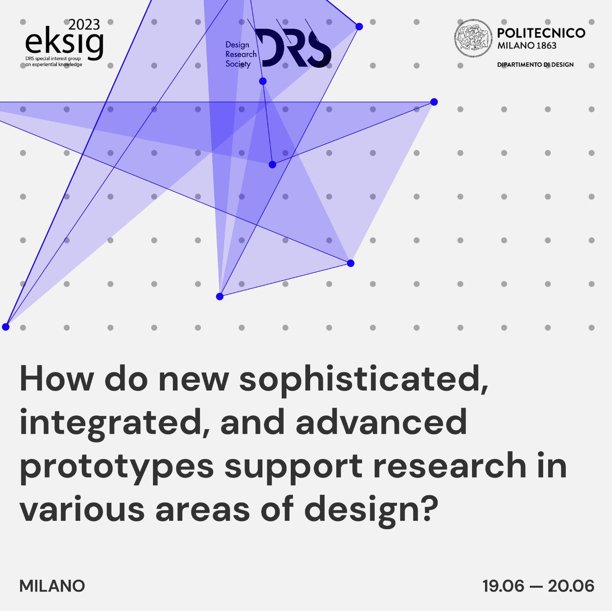 The call for papers encourages contributions on this ☝ and other topics. Interested? Find out more on our website and stay tuned to our social media channels.​

Check out our website for Eksig 2023 conference eksig2023.polimi.it
#designresearchsociety  #prototypes