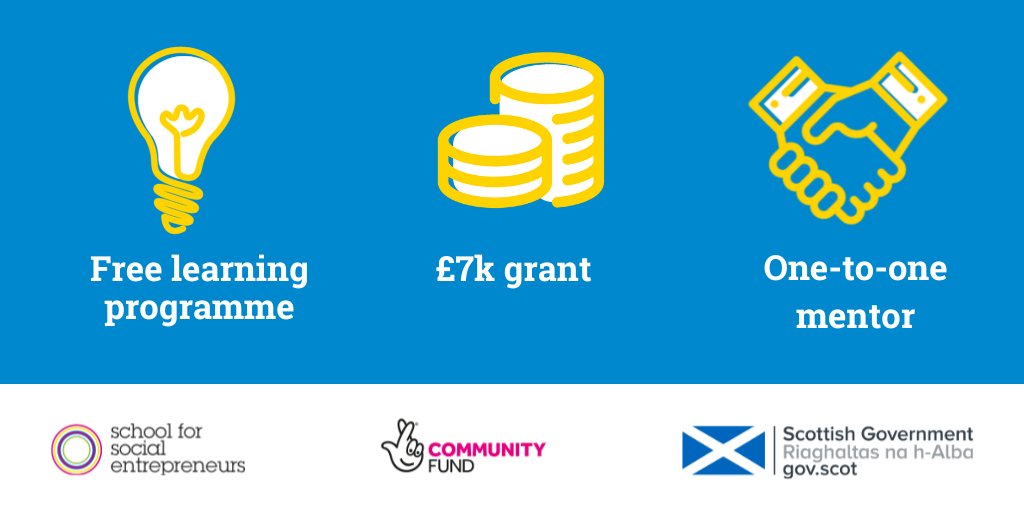 LAST DAY TO APPLY !! Apply now to our Scotland #SocialEntrepreneurs programme for £7k grant, learning & peer support group Deadline 1pm Friday 11 Nov>> bit.ly/3S6TbLC Pls RT @TNLComFund @scotgov