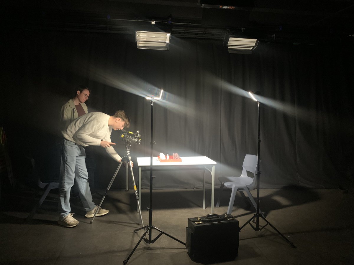 DCFilmMedia's tweet photo. Eoin and Dominic recording short film in the studio here at #dfei this morning. #filmmakers #courses #qqi #gofurtherclimbhigher https://t.co/inxDnILeef