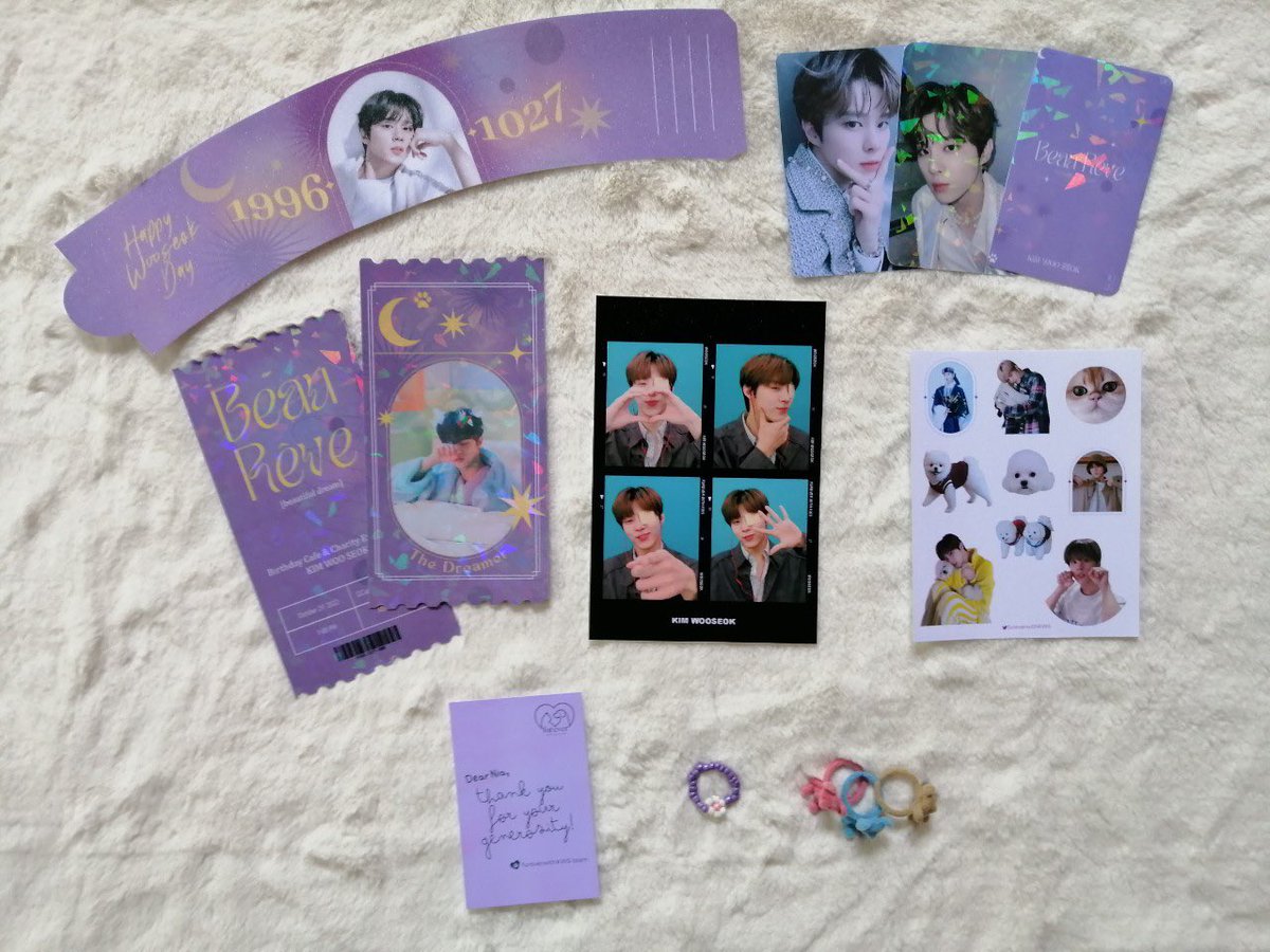 fureverwithKWS's tweet photo. 💜 Beau Rêve 🌙 
(beautiful dream)

🎁 NIA KIT AND CSE KIT PREVIEW 🎁

We are just busy there past few weeks. But we are trying to finish all the packing and stuff. Please wait for our email or dm. Thank you. ☺️

#Beau_Reve_with_Wooseok 
#우석이와달콤한꿈 https://t.co/PKhyDwlrYX