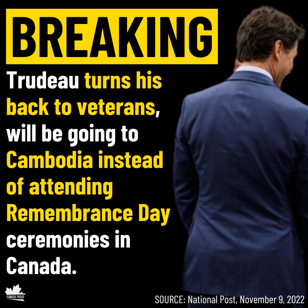 Trudeau has absolutely ZERO respect for our veterans. 😡
