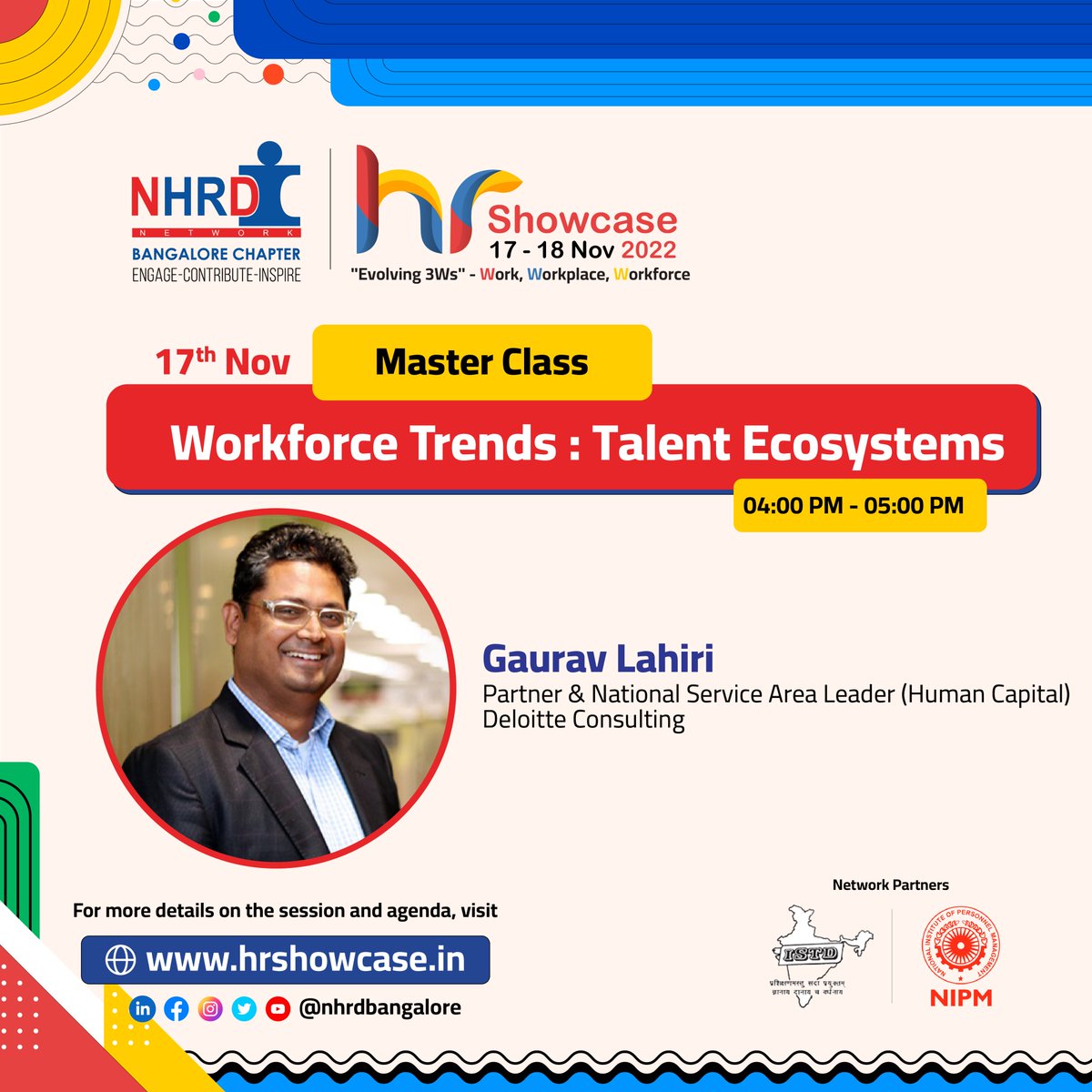 Register soon on lnkd.in/drXpK2gX to attend Masterclasses by Gaurav Lahiri on Workforce trends : Talent Ecosystems

Note: After registering, you will receive a email containing information about joining the event on Airmeet platform.