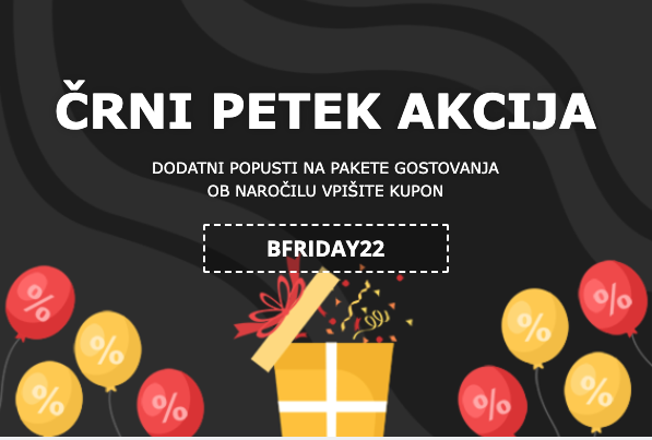 hostko's tweet image. 📣 Akcija ČRNI PETEK je tukaj! Pri naročilu vpišite kodo BFRIDAY22 in na veliko prihranite! 🤑