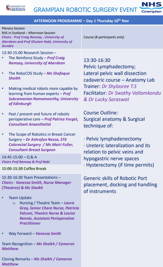 Patrice Forget, MD, PhD (@patrice_forget) on Twitter photo Congrats <a href="/ScotRoboSurg/">Shafaque Shaikh</a> for the high-level, well-balanced, programme! Now, an ambitious afternoon. Congrats <a href="/ScotRoboSurg/">Shafaque Shaikh</a> for the high-level, well-balanced, programme! Now, an ambitious afternoon.