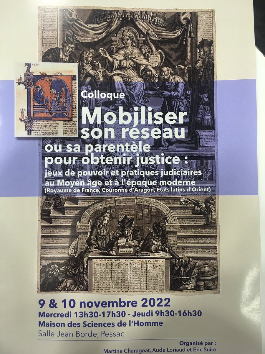 Carolinelemao's tweet image. @cemmc colloque Mobiliser son réseau ou sa parentèle pour obtenir justice à la @mshbordeaux 
Plaisir d’écouter Eric Suire @LoriaudA Aude Loriaud mais aussi @SoulasNicolas et qqs autres ! @UBMontaigne @BUBMontaigne @PressesUnivBdx