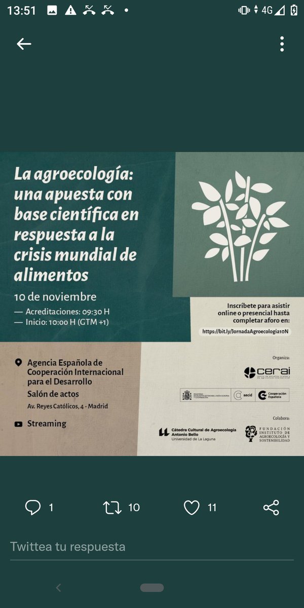 RaquelByR's tweet photo. 📢En la jornada de @AECID_es #Agroecología los distintos actores subrayamos la importancia de:
➡️Generar alianzas, participación de la sociedad civil
➡️Base científica y técnica
➡️El consumidor como impulsor
➡️Enfoque sistémico
➡️Seguridad alimentaria 

ℹ️https://t.co/pq0S5Z6t7n https://t.co/15Ctm7eIte