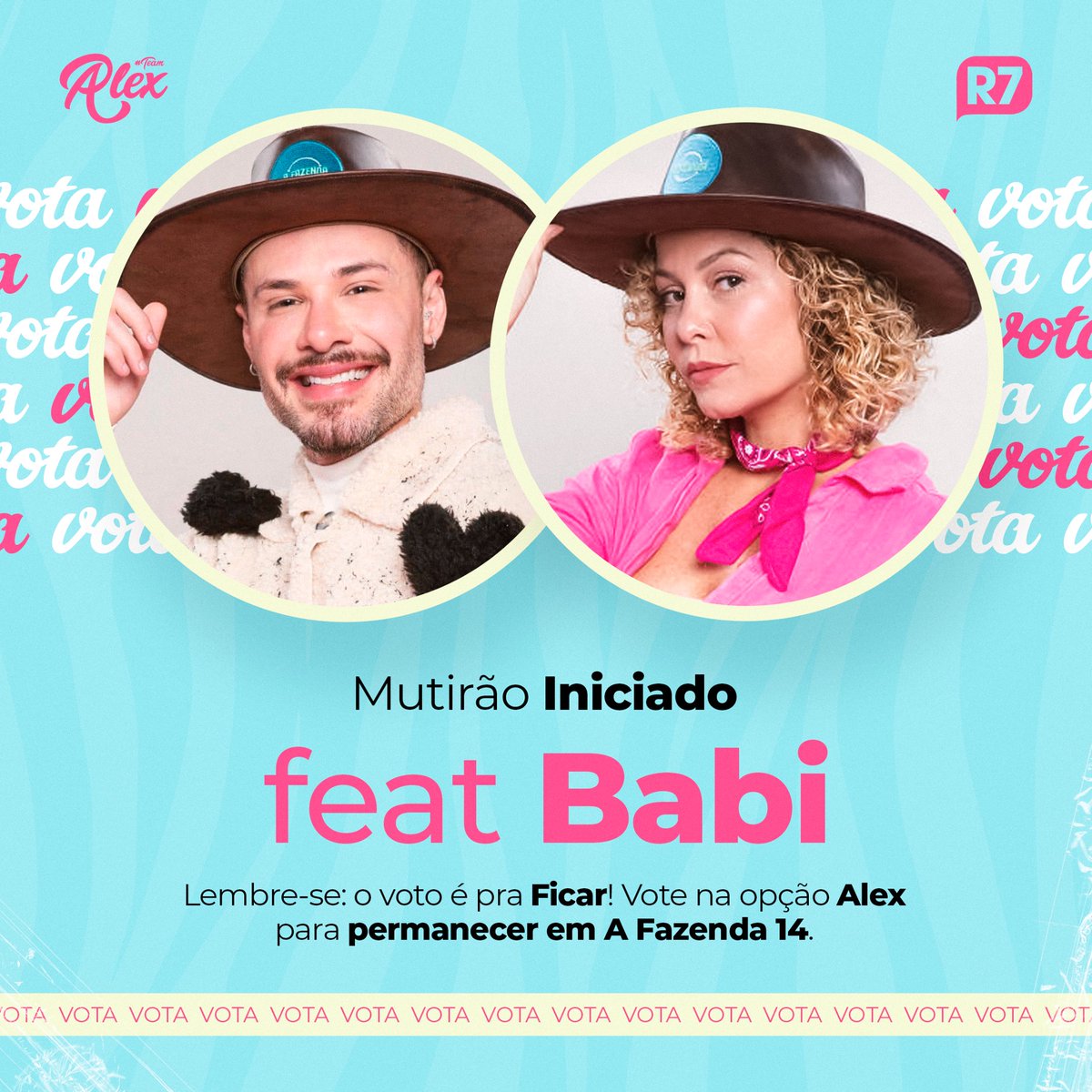 alexgallete's tweet photo. 👛  MUTIRÃO FEAT BABI INICIADO 👛

📲 A cada 20 votos, comente um EMOJI

🎯 Meta: 1.000 VOTOS POR PESSOA

⏰ ENCERRA 14H

🚨 O voto é para FICAR, votem no ALEX!

✅ Bateu a meta? DOBREM A META! 

💻 Link: https://t.co/t7EKv2NUUZ
#FicaAlex https://t.co/lcJb6v2tPB