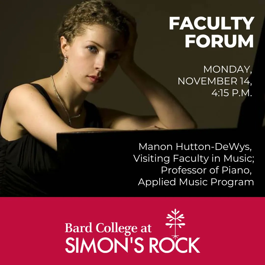 SimonsRock's tweet photo. In the second Faculty Forum of the semester this Monday, November 14 at 4:15 p.m. at the Kellogg Music Center, Manon will discuss some of her recent recording projects and talk about her activities as a performer. 

#SimonsRock #Rockers #faculty #facultyforum #greatbarrington https://t.co/MCHAYd5D34