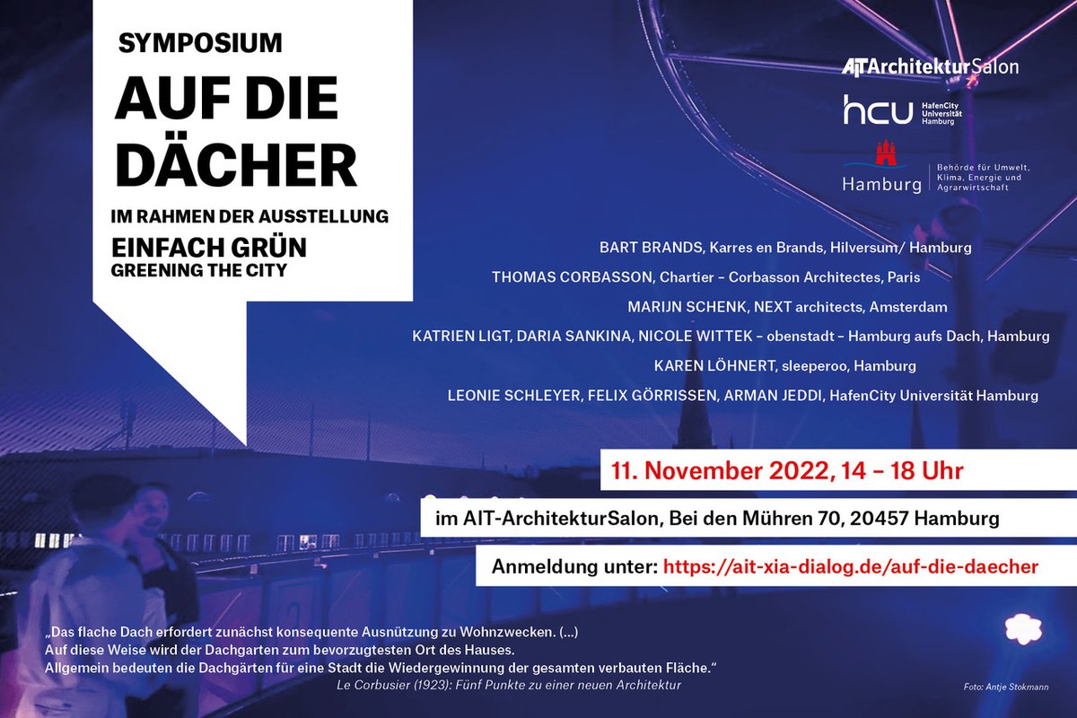 ChartierCorbass's tweet photo. Nous sommes ravies de vous informer que Thomas Corbasson participera ce vendredi 11 novembre à l'exposition EINFACH GRÜN - Greening the City au salon AIT ArchitekturSalon à Hambourg.

#architecture #architecte #ArchitekturSalon #hambourg #EINFACHGRÜN #GREENINGTHECITY #environment https://t.co/qQfiKspQez