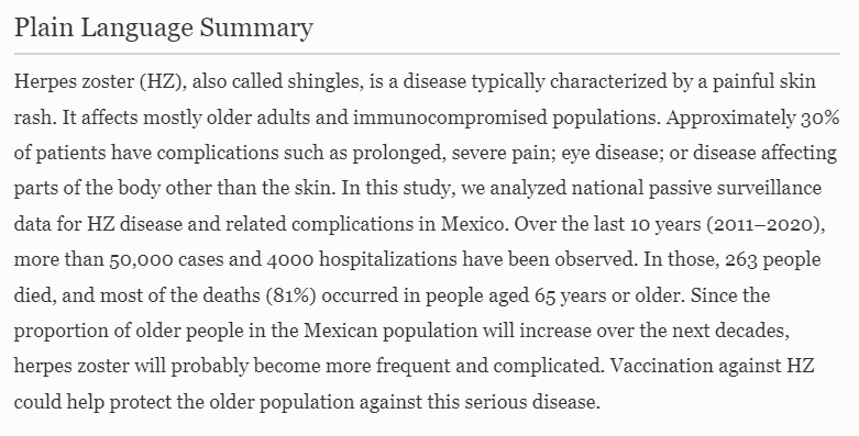 In Mexico, Herpes Zoster and its complications impose a considerable burden on the population and the healthcare system. PLS also available alongside this article: link.springer.com/article/10.100… <a href="/adriguzi1/">Adriana Guzman Holst</a> <a href="/yolacervantes/">María Yolanda Cervantes Apolinar</a>
<a href="/gloriahuerta/">Gloria Huerta</a>