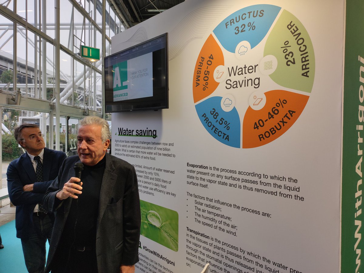 tecno_horticola's tweet photo. Inicia la presentación en el stand de https://t.co/5hIOMozGFN de las últimas investigaciones en ahorro de agua 💦 gracias al uso de mallas #agrotextiles para la protección de #cultivos 🍒🍑🍐🍎
📌Hall 22 stand A 19 de @EimaInt
#EIMA #EIMA2022 #EIMA22 #Agrotessuti @fruitecom_rp https://t.co/D3DKV8BWBk