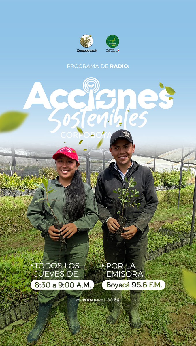 Corpoboyaca's tweet photo. Aquí comienza Acciones Sostenibles de @Corpoboyaca hoy hablaremos de:

✅ El Día Azul 

✅ Vivero Forachogua en #Tota 

✅ Estrategia: Cielos Azules Montañas Verdes 

🦻📻Sintonízanos en @EMISORA956 https://t.co/SEkmNpFzmy