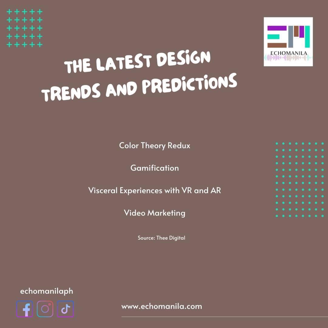 echomanilaph's tweet photo. The latest design trends and predictions

What digital marketing trends do you predict will significantly impact your business in the upcoming year?

Source: 
Thee Digital

#echomanila #echomanilaph #websiteservices #msmePH #digitalmarketing #digitalmarketingtrends https://t.co/1Nj8jJhoGi
