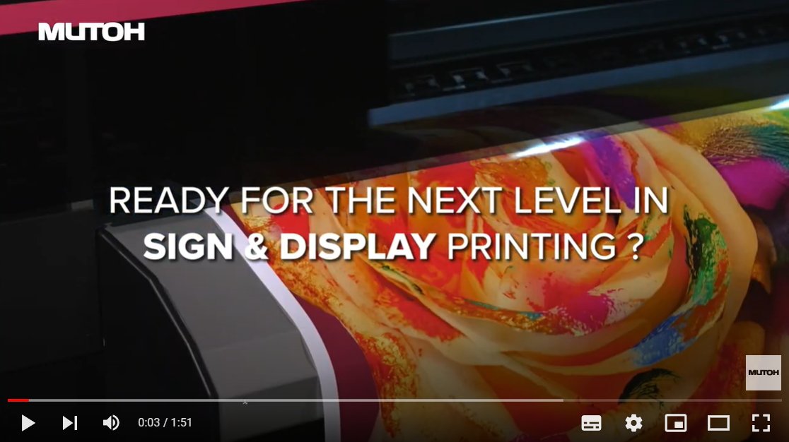 Ready for the next level in sign &amp; display printing?  youtube.com/watch?v=V7U4MH…  #wideformatprinting #digitalprinting #mutoh