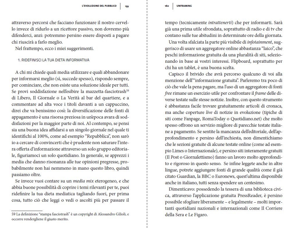 antpavolini's tweet photo. ho capito, Pavolini, ma se l'informazione in italia fa schifo cosa devo leggere, guardare, ascoltare?
direi che per rispondere, a 2 anni dall'uscita di #Unframing posso spoilerare questo brano dall'ultimo capitolo del libro.
tanto ne sto scrivendo un altro <3 https://t.co/ajSqRvCRGc