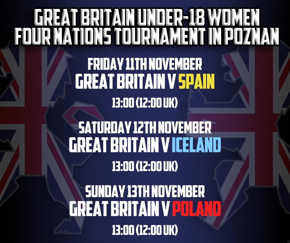 📺 WEBCAST FROM POLAND 📺

🏒 The Four Nations gets under way tomorrow in Poznan as Great Britain Under-18 Women face hosts Poland, as well as Iceland and Spain.

📹 All games will be shown live on a webcast. 

Click here for the link 👉 facebook.com/events/s/turni…