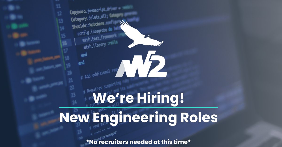 W2 (@w2globaldata) on Twitter photo W2 is looking for new Engineers!
We’re growing our team and are looking for some talented people to join us on our journey.
If you think you or anyone you know may be up to the challenge, please reach out to hr@w2globaldata.com.
*no recruiters required at this time. W2 is looking for new Engineers!
We’re growing our team and are looking for some talented people to join us on our journey.
If you think you or anyone you know may be up to the challenge, please reach out to hr@w2globaldata.com.
*no recruiters required at this time.