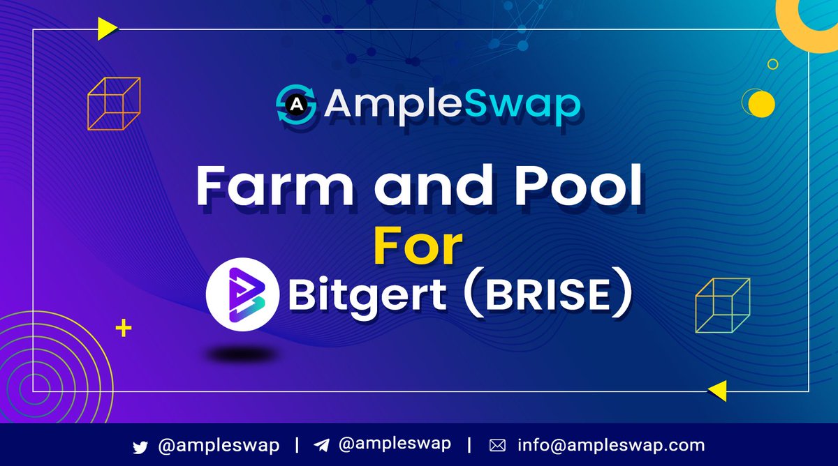 ampleswap's tweet photo. Happy to announce Farm and Pool with @bitgertbrise

Stake BRISE-BNB LP to Earn $AMPLE 
https://t.co/F9WJBkLsGx

Stake $AMPLE to Earn $BRISE
https://t.co/oZkdtrmPif 

Launch date - 11th Nov22, 9 AM UTC Time
#AmpleSwap #Bitgert  #DEFI #Crypto #DEX https://t.co/Zr2sYe004p