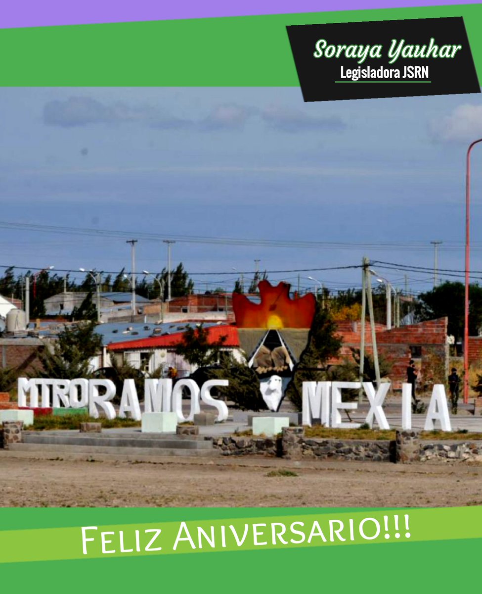 Hoy quiero saludar  a los vecinos de Ministro Ramos Mexia, localidad vecina de nuestra Región Sur, que está cumpliendo 139 aniversario.
Les envío un fuerte abrazo y deseo que se hagan realidad todos los sueños tanto personales como comunitarios.
FELIZ ANIVERSARIO RAMOS MEXIA!!