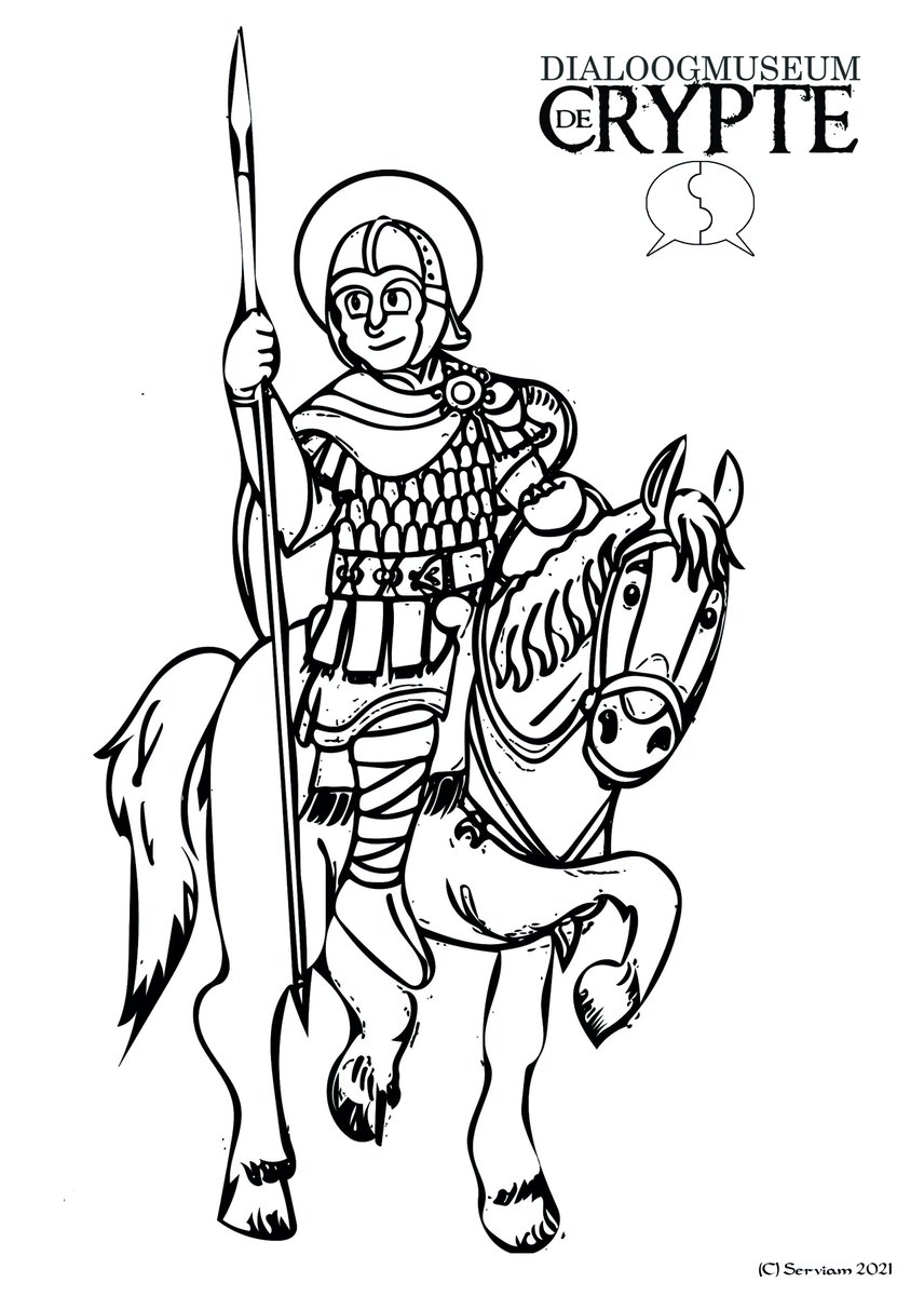 crypte_de's tweet image. Voor Sint Maarten hebben we zoals elk jaar een prachtige kleurplaat voor de kinderen!
#SintMaarten #SaintMartin #MartinusVanTours #LateRoman #LaatRomeins #Soldier #Soldaat