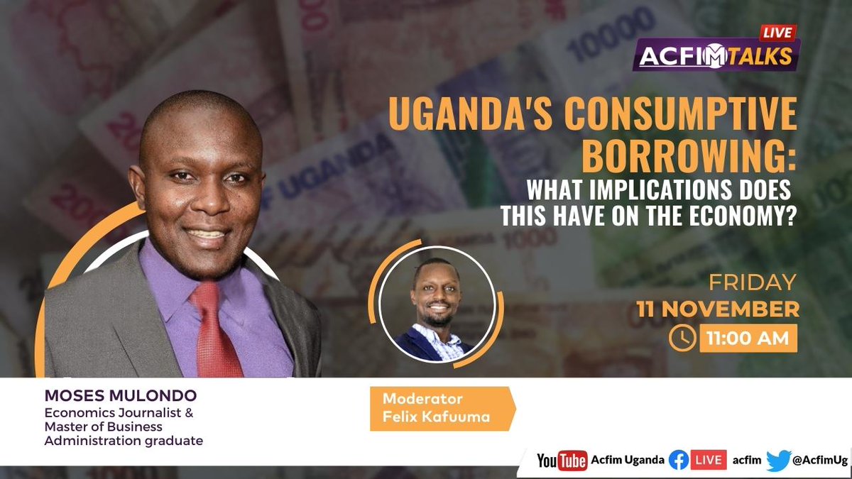 AcfimAfrica's tweet image. The just approved 1.7trillion loan will bring UGs debt to 80.7tn. The loan is partly meant to enhance civil servants salaries &amp;amp; also cover classified #StateHouse expenditure among others.
 #ACFIMTalks this Friday analyzes implications of this consumptive borrowing to our economy.