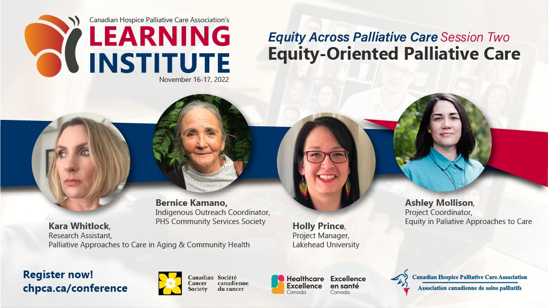 In the Equity-Oriented Palliative Care session at #CHPCALI22, the expert faculty will explore: Addressing the need for Culturally Safer Care +  Engaging people &amp; communities in inner city settings. Do not miss this #MedEd opportunity! chpca.ca/conference