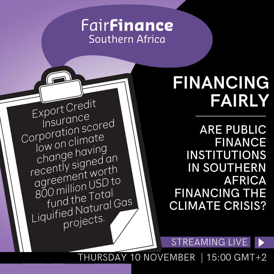 350Africa's tweet photo. #FinancingFairly Findings🧐: Export Credit Insurance Corporation's @ECICSA recent loan agreement with @TotalEnergies is worth $800m and is intended to export Gas from Mozambique to Europe. Meanwhile, communities in Mozambique have exceptionally limited access to electricity https://t.co/Q7Cui89tBM