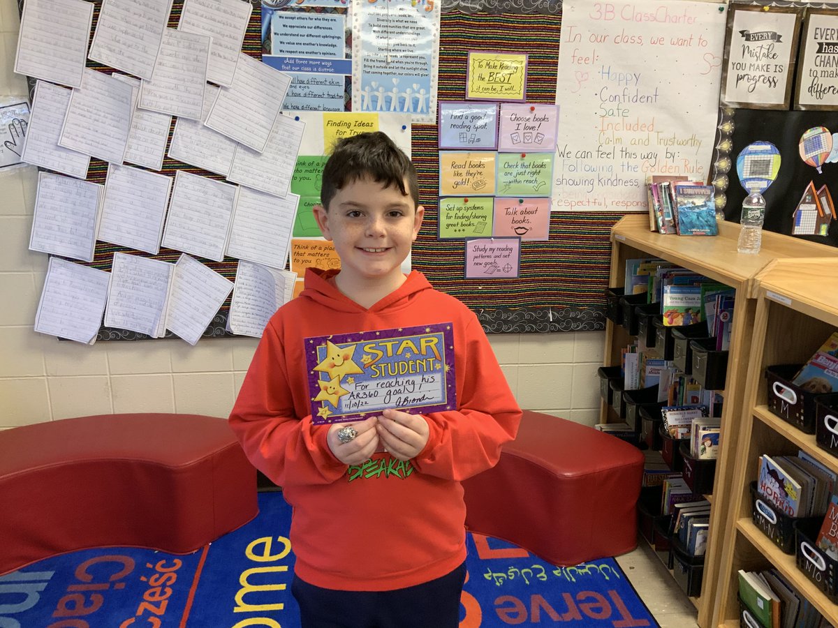Annbgrade2's tweet photo. Congratulation to JoeJoe for reaching his AR360 goal!!@ConnorCougars https://t.co/aG0QEr94cz