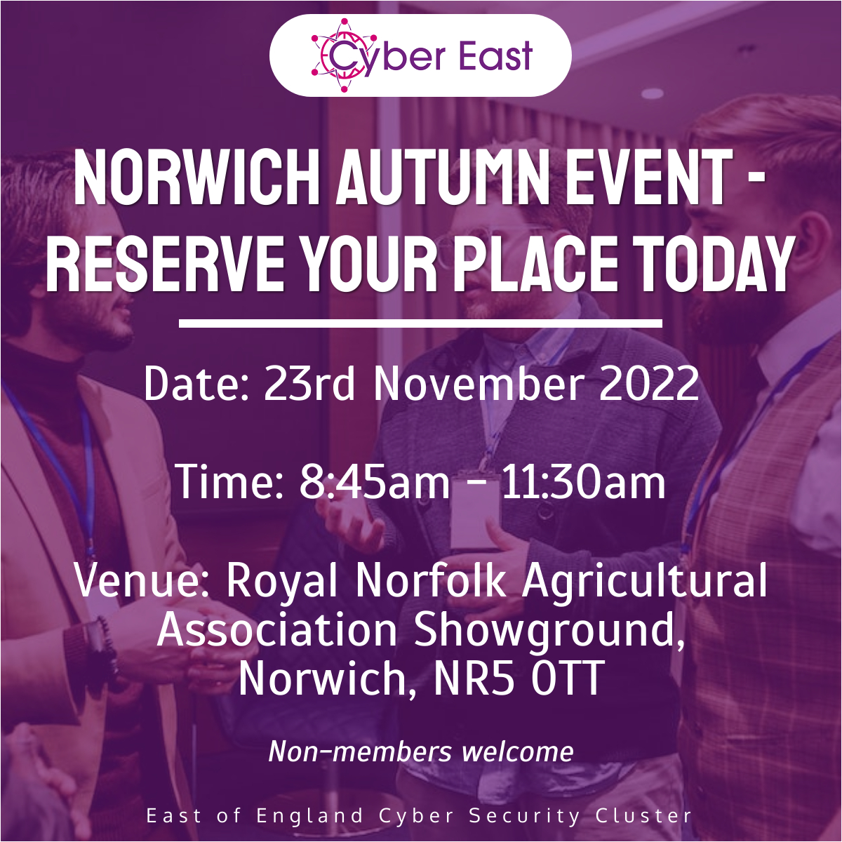 With less than 2 weeks to go until our #Norwich Autumn #Event, we are making the final preparations and getting ready to welcome all those members &amp; non-members who have reserved a place. If you have not yet reserved your place, there's still time - bit.ly/3fUVmUU #cyber