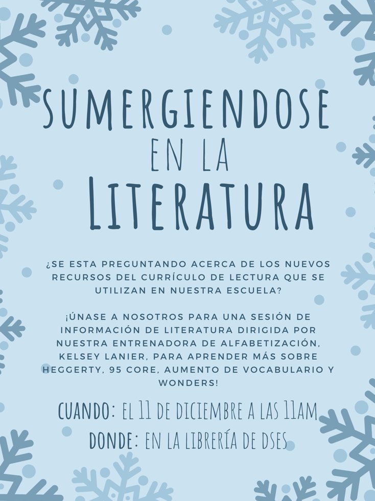 Join us for our next parent workshop on December 1st! 

Please view flyer for more information. This workshop will be bilingual English/Spanish 📚