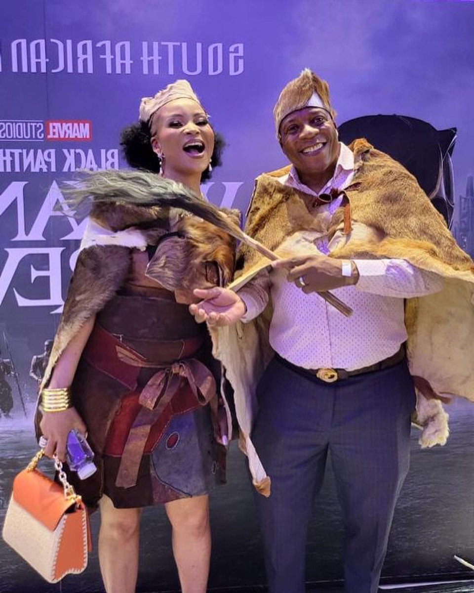 Representing the Black Tax team last night at the South African Premiere of Black Panther: Wakanda Forever, the gorgeous duo: Executive Producer Mpati Lebakeng and Director, Joseph Lebakeng.  

#wakandaforever #wakandaforeversa #marveluniverse #marvelafrica #blackpanthermovie