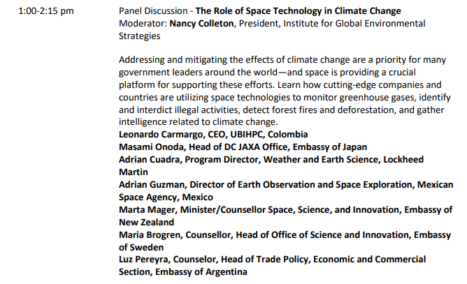 Leonardo Camargo Forero (@leonardocf71) on Twitter photo Very excited to attend the <a href="/CompTIA/">CompTIA</a> Global Space Summit on December 2nd in Washington DC. I will be representing <a href="/UbiHPC/">UbiHPC</a> and <a href="/nspacesco/">National Space Society Colombia</a> in the panel "The Role of Space Technology in Climate Change". Thank you <a href="/DJLSmartData/">David Logsdon</a> for the invitation Very excited to attend the <a href="/CompTIA/">CompTIA</a> Global Space Summit on December 2nd in Washington DC. I will be representing <a href="/UbiHPC/">UbiHPC</a> and <a href="/nspacesco/">National Space Society Colombia</a> in the panel "The Role of Space Technology in Climate Change". Thank you <a href="/DJLSmartData/">David Logsdon</a> for the invitation