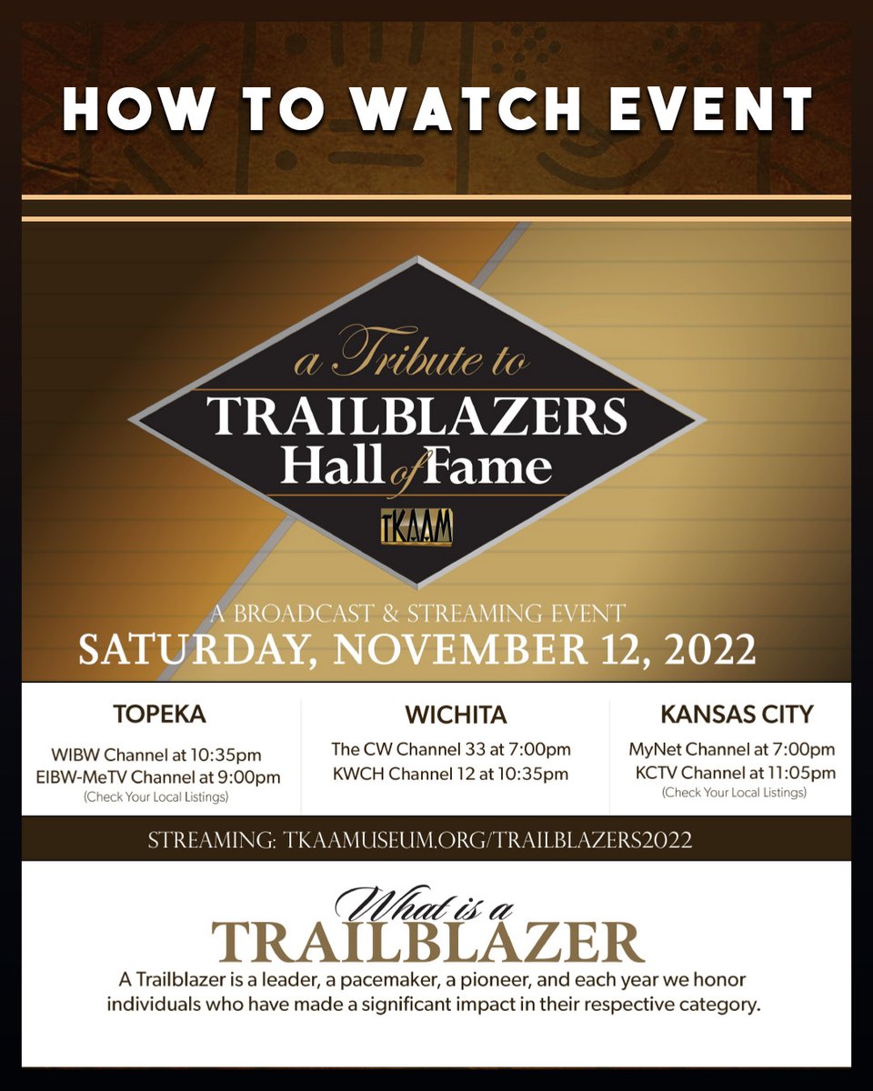 Don't miss the 2022 Trailblazer Hall of Fame broadcast
11.12.22
#TBHOF #TKAAM #WeAreCulture