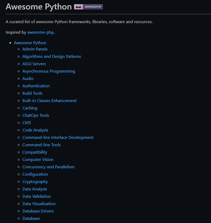DanKornas's tweet image. 🐍 Awesome Python
A Github repository with a curated list of awesome Python frameworks, libraries, software and resources.
If you don't know which library or tool to use for your project, this is your go-to guide 👇
🔗github.com/vinta/awesome-…