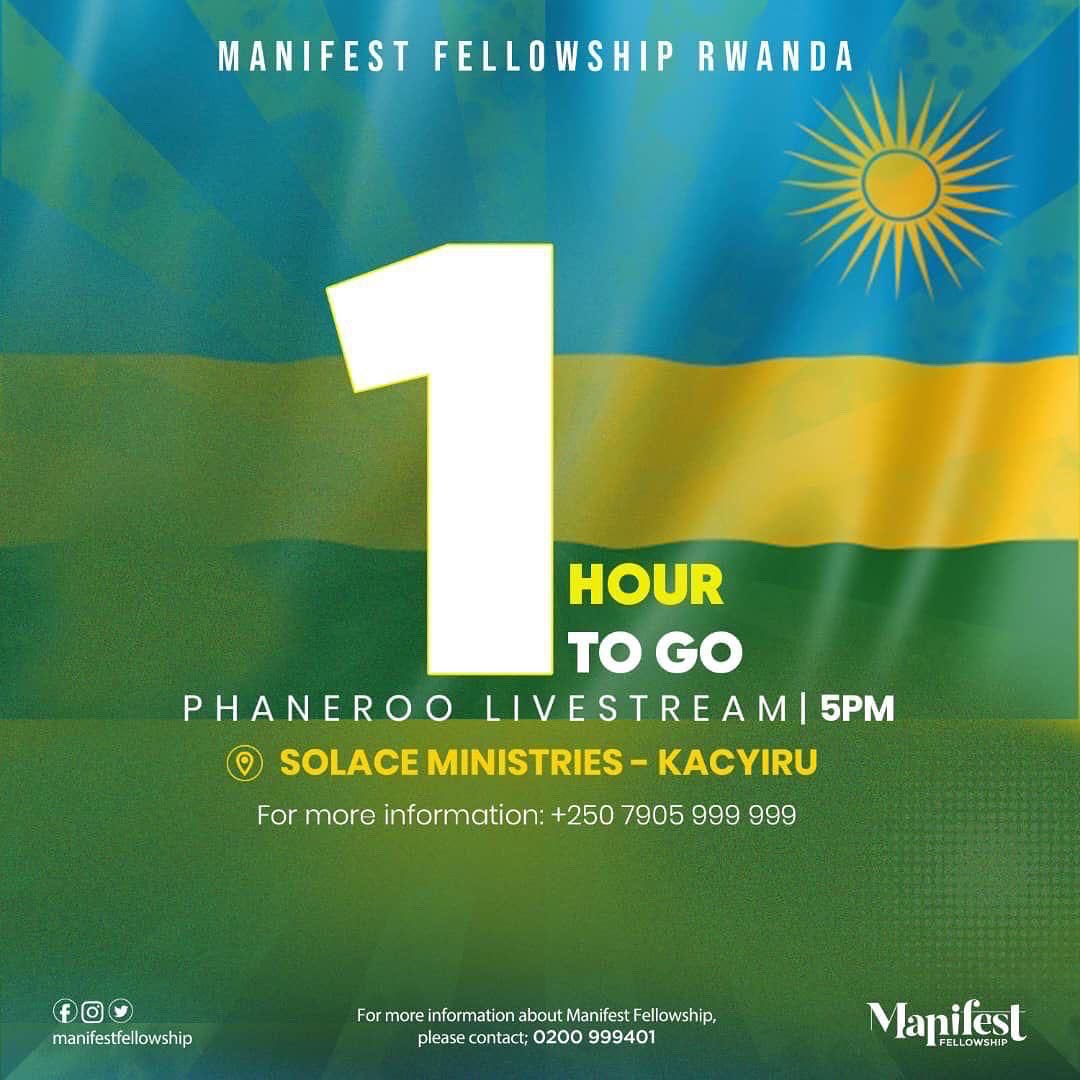 Manifest_Rwanda's tweet photo. ๐ก 1 hour to go... โณ
๐SOLACE MINISTRIES (KACYIRU )
#Bring5
#Phaneroo
#PhanerooInRwanda https://t.co/BBAMHhvW4F