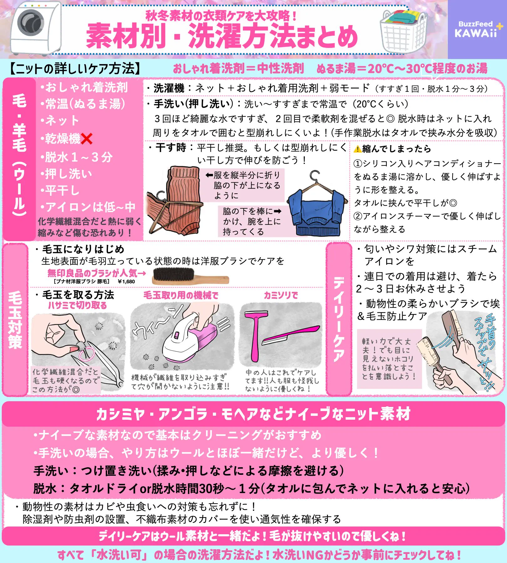 覚えておきたい！洗濯表示の意味や、素材別洗濯方法のとっても分かりやすいまとめ！