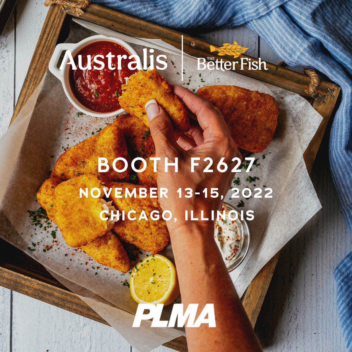 AustralisAq's tweet photo. At #PLMA and looking for a sustainable, delicious #protein? Look no further! Drop by our booth to sample our Crispy Barramundi this weekend. #PLMA22 https://t.co/bjQgv6Ngwv