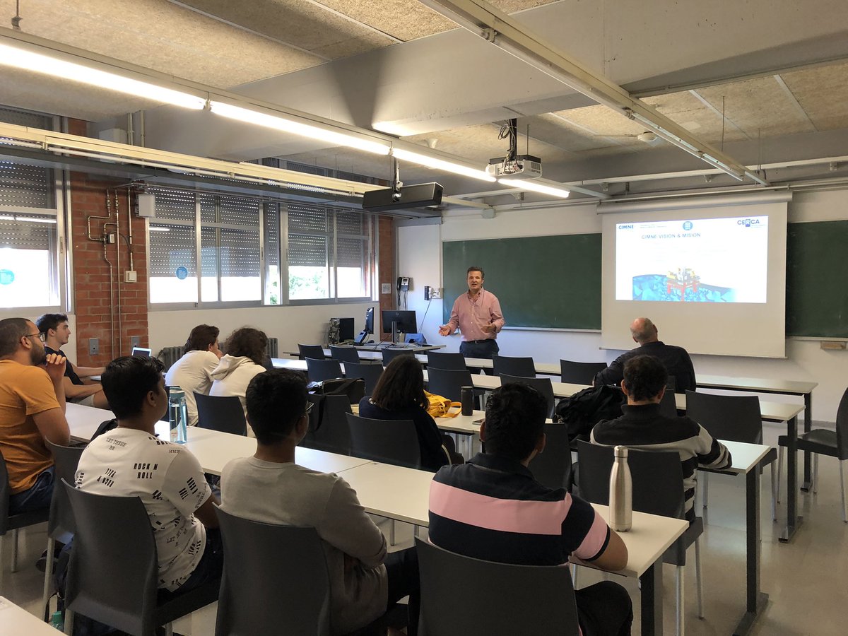 Prof. Javier Bonet, general director of <a href="/cimne/">CIMNE</a> presents CIMNE to the Communication Skills students of the master in Numerical Methods in Engineering and the Program in Computational Mechanics at <a href="/EscolaCaminsUPC/">Escola de Camins</a> <a href="/la_UPC/">Universitat Politècnica de Catalunya (UPC)</a> .