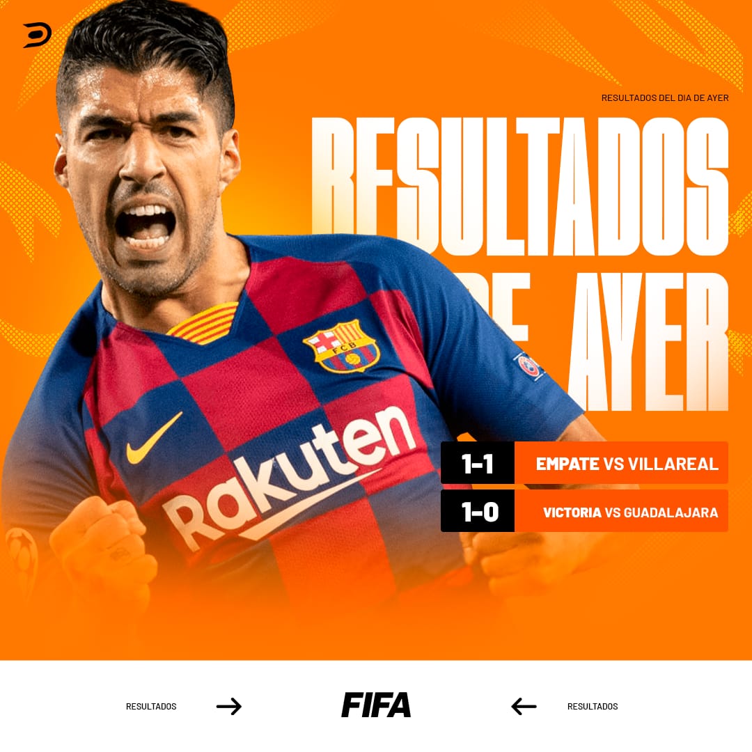 RESULTADOS - #FIFA23ClubesPro

👿 @DiablosEU_FIFA

🏆 @PLGeFootBall 
🆚 <a href="/CVFeSports/">Villarreal CF Esports</a>
👐 1-1

🏆 <a href="/VPG_Spain/">Virtual Pro Gaming España</a>
🆚 <a href="/DxGuada_eSports/">C.D. Guadalajara eSports</a>
✅ 1-0

#GoDiablos 🧡🤍