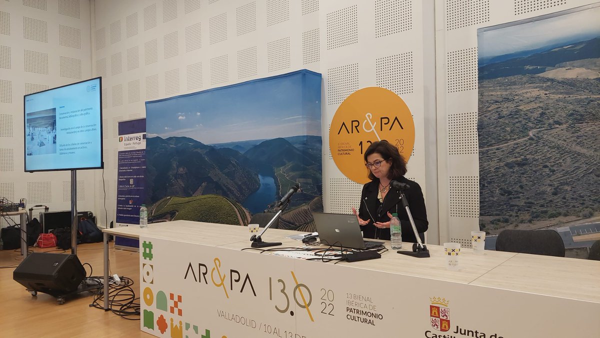 ipcepatrimonio's tweet photo. Concluye la jornada técnica en @ArpaBienal tras presentar algunas de las restauraciones más recientes de obras del #patrimoniodocumental y de otros importantes bienes de #aquitecturadefensiva en Castilla y León, así como los proyectos de #investigacion NARRAS e @iperion_hs https://t.co/lXJFLWdB3Z