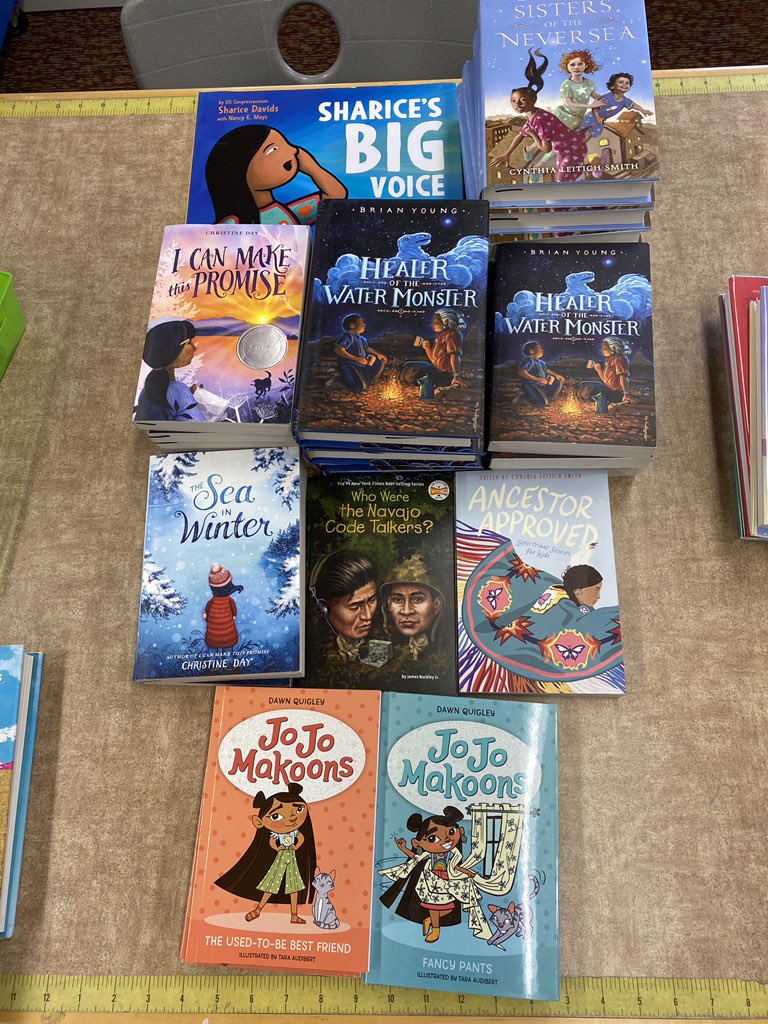 So excited to add some great new titles to #classroomlibraries! Thank you @ELAinWHPS 4 supporting #independentreading! #NativeAmericanHeritageMonth @CynLeitichSmith @sharicedavids @heartdrumbooks @ByChristineDay @DaveAlexRoberts #TraciSorell #EricGansworth @CaroleLindstrom