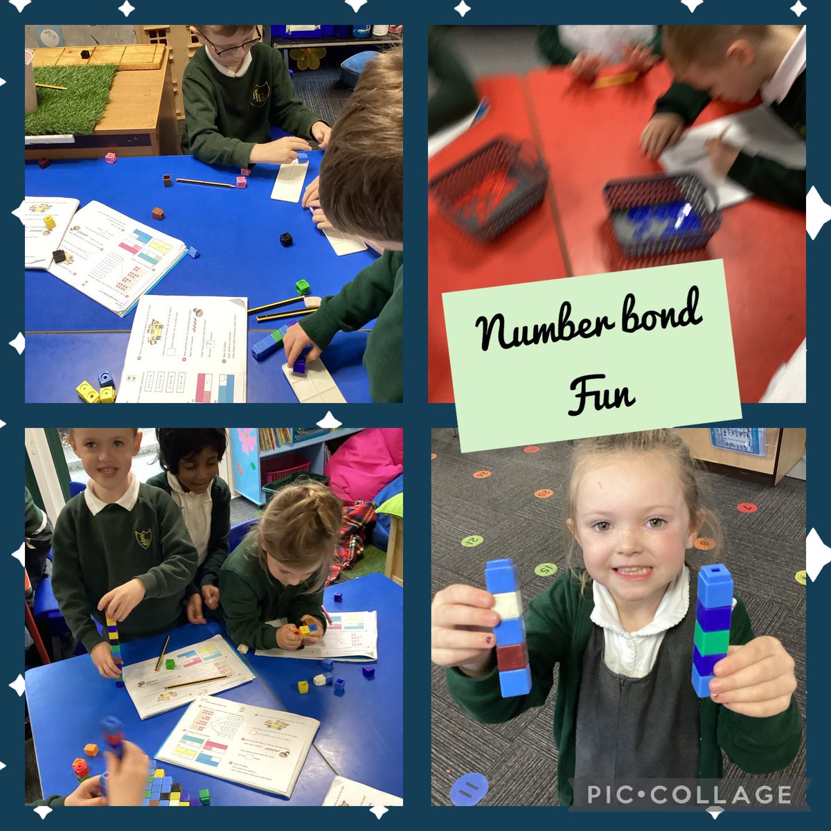 Today we had lots of fun building, making ,singing and retaining number bonds to 10. #year1maths