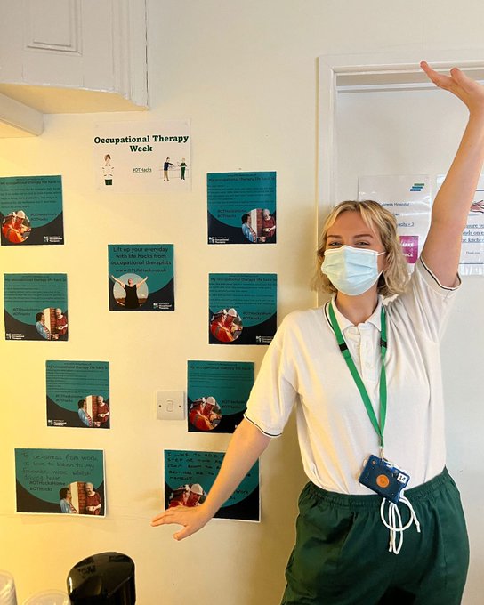 theRCOT's tweet photo. We're about half way through #OTWeek22 and it's been amazing to watch so many OTs step out of their comfort zones to film #OTHacks. 💚

It's also been great seeing teams like @steponecharity @NM_OTT  @caarsot @UHBTherapy @muni0919 come together to share theirs. https://t.co/Y2hh14NmWe