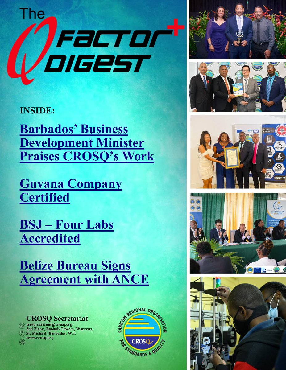 crosqcaricom's tweet image. We&apos;ve done a little revamp. Get a load of the &quot;new&quot; QFactor+ Digest. Lots to see in this newest edition. Grab your copy now at the link below!
website.crosq.org/mdocs-posts/qf…
.
#qualityatwork #CROSQatwork #QFactorDigest #QFactor #CARICOMnews #CARICOM